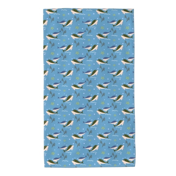 Honeii Dolphin Lovers Print Quick-Dry Microfiber Towel, Shower Towel 27.5x16in,Absorbent Bathroom Towel for Beach, Pool, and Travel