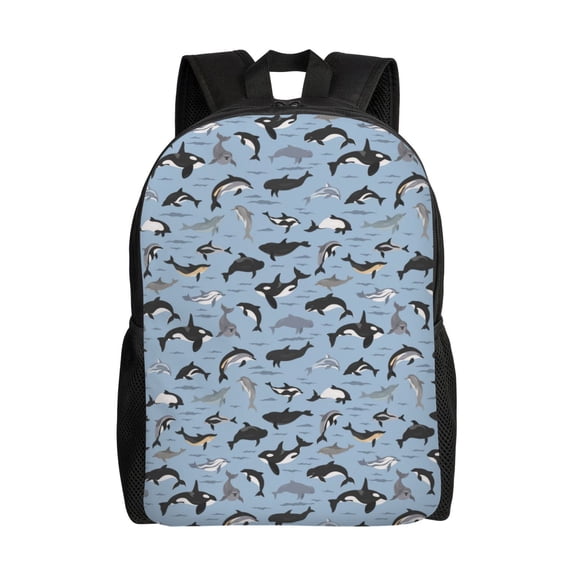 Honeii Dolphins Print Laptop Backpack for Work, College, Travel, Daily Backpacks for Men Women, Sport Rucksack,Computer Bag