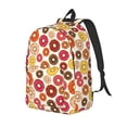 thumbnail image 1 of Honeii Donut Print Canvas Backpack for School & Outdoor,Laptop Excursion Backpack,Notebook School Bookbag For Men Women,for Work, Travel, and Everyday Use-Small, 1 of 5
