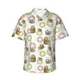 thumbnail image 1 of Honeii Donut Sloth Print Men’s Hawaiian Shirt,Classic Button-Down Short Sleeve Shirt, for Beach, Vacation, and Outdoor Activities,Medium, 1 of 7