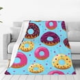 thumbnail image 1 of Honeii Donuts Print Fleece Blanket - Throw Blanket for Bed, Sofa, Couch, Camping, and Travel , Microplush Ultra Soft Warm Blanket-50"x40", 1 of 7