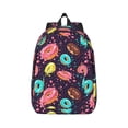 thumbnail image 1 of Honeii Donuts1 Print Canvas College Laptop Backpack, Durable Rucksack Travel Notebook Bag School Backpack Book Bag for Men Women-Small, 1 of 7