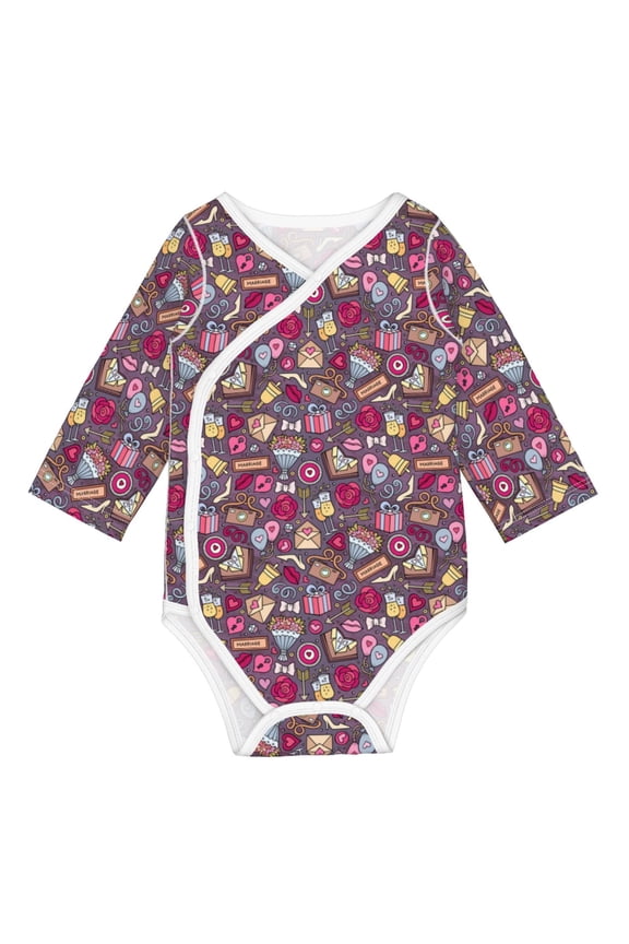Doodles Wedding for Baby Long Sleeve Bodysuits One-piece 100% Organic Cotton for Infant Baby Boys and Grils, Unisex-6 Months