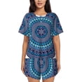 thumbnail image 1 of Honeii Dot Painting for Women's Summer Pajama Set ,Soft Short Sleeve Shirt & Matching Bottoms,Loungewear,2PCS Sleepwear Relaxed Home Wear-X-Large, 1 of 6