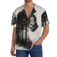 thumbnail image 1 of Honeii Double Exposure Cat Forest for Men's Short-Sleeved Button-Up Collared Shirt Featuring A Pocket, Perfect for Beach Vacations, And Travel Adventures.-XX-Large, 1 of 5