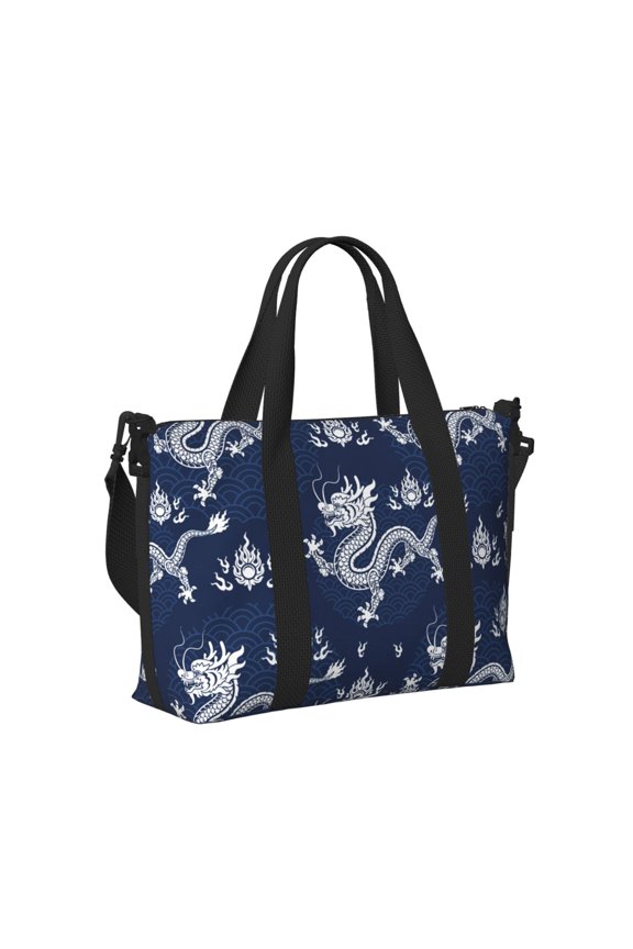 Dragon Print Hand Travel Bag,Travel Duffle Bag, Waterproof Weekender Bag,Carry On Tote Bags,Weekender Tote Bag,for Weekend and Business Travel