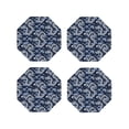 thumbnail image 1 of Honeii Dragon print Leather Coaster Set of 4, ideal for safeguarding your furniture from drinks spills and effortless cleanup-Octagon, 1 of 6