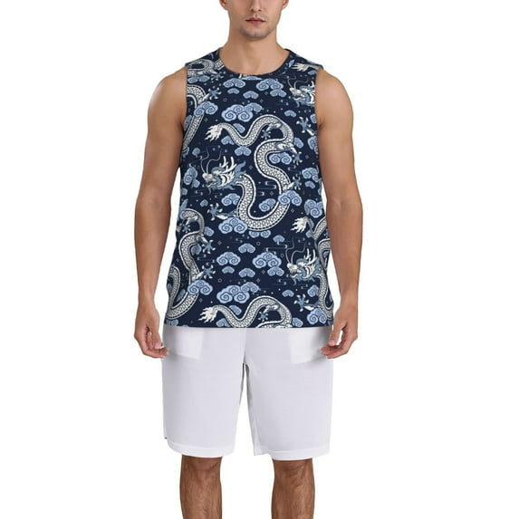 Honeii Dragon print basktball shirt for men and women, Unisex basketball jersey for Theme party-XX-Large