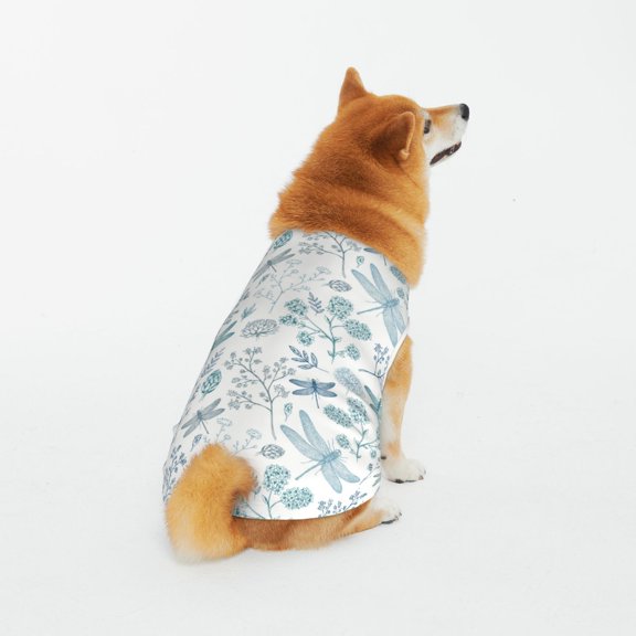 Honeii Dragonfly Pattern 100% Cotton Dog Clothes Dog Costumes Doggie Shirts Puppy Shirt Pet Vest Tank Top Cat Tee-5X-Large