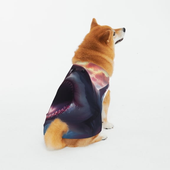 Honeii Dramatic Shark Attack Pattern 100% Cotton Dog Clothes Dog Costumes Doggie Shirts Puppy Shirt Pet Vest Tank Top Cat Tee-3X-Large