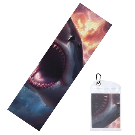 Honeii Dramatic Shark Attack Print Instant Cooling Sports Towel,40"x12" Cooling Towel,Quick-Drying Towel for Gym, Running, Yoga, and Outdoor Sports