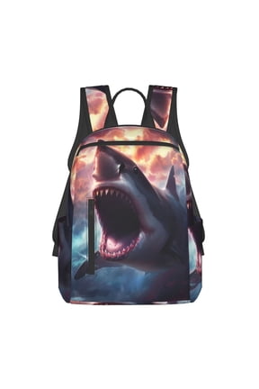 Dramatic Shark Attack Print Lightweight Backpacks,Carry on Backpack,Durable Backpack for School, Work & Travel