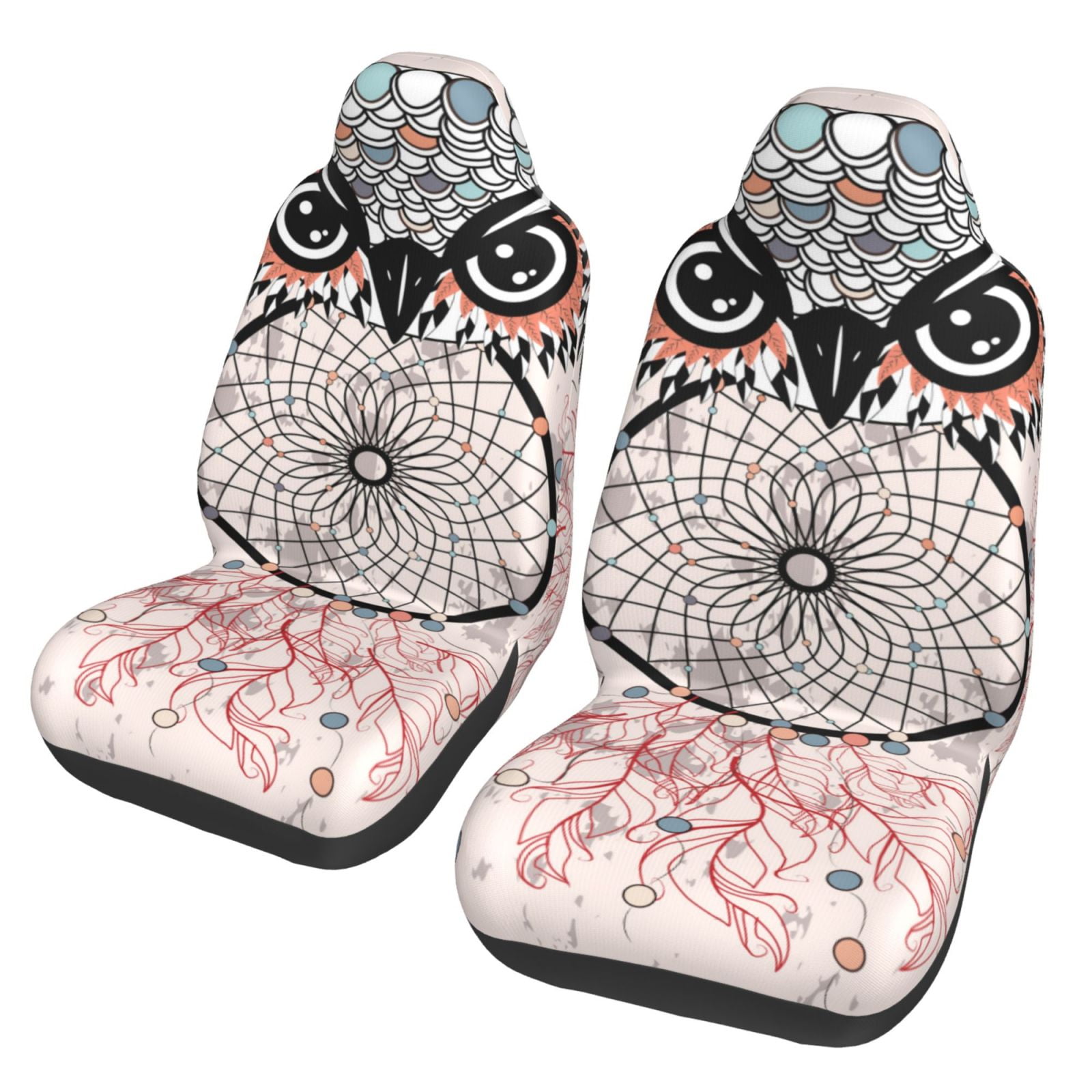 Owl Brave And Free Colorful Car Seat Cover Universal Fit
