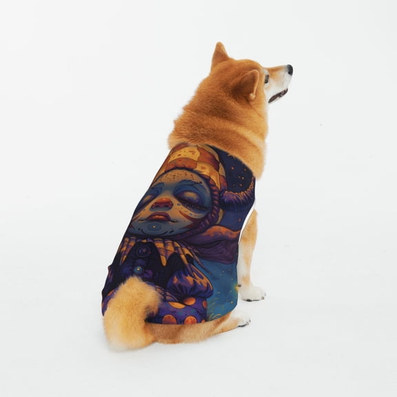 Honeii Dreamy Jester Under Stars Pattern 100% Cotton Dog Clothes Dog Costumes Doggie Shirts Puppy Shirt Pet Vest Tank Top Cat Tee-4X-Large