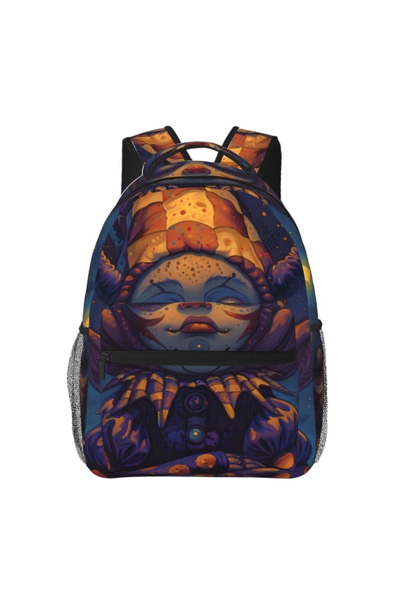 Dreamy Jester Under Stars Print Backpack for Both Men and Women, Basic Bookbag for College, Work, or Travel,Rucksack Computer Bag-One Size