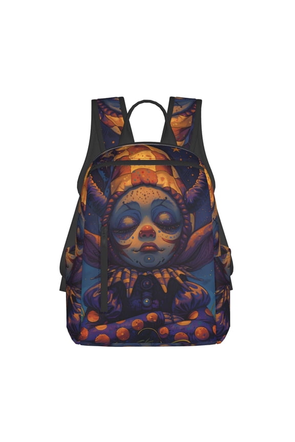 Dreamy Jester Under Stars Print Lightweight Backpacks,Carry on Backpack,Durable Backpack for School, Work & Travel