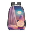 thumbnail image 1 of Honeii Dreamy Moonlit Window Print Clear Backpack Heavy Duty Transparent Bag 17" See Through BookBag for Women Men Adults Work Festival Sports Travel, 1 of 7