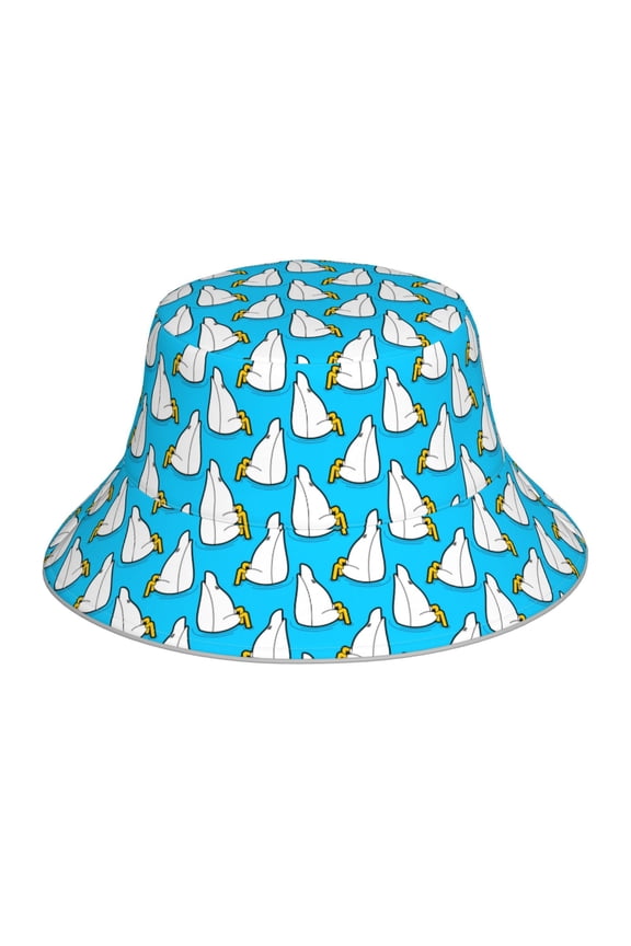 Duck Dives for Unisex Bucket Hat Waterproof Rain Hat Reversible Shiny Rave Bucket Hat for Concert Festival Boonie Cap