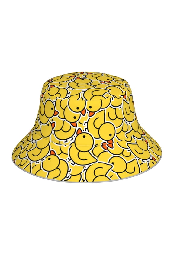 Duck1 for Unisex Bucket Hat Waterproof Rain Hat Reversible Shiny Rave Bucket Hat for Concert Festival Boonie Cap