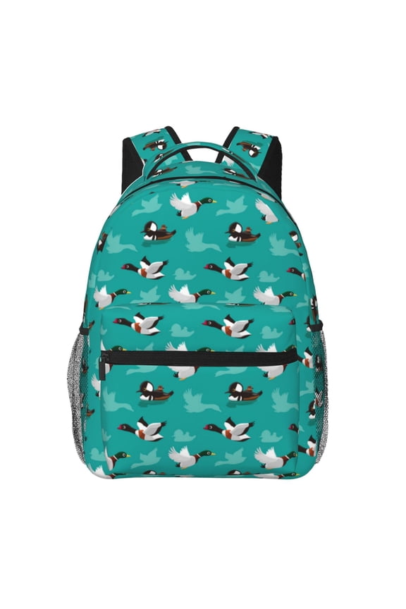 Ducks A Print Backpack for Both Men and Women, Basic Bookbag for College, Work, or Travel,Rucksack Computer Bag-One Size