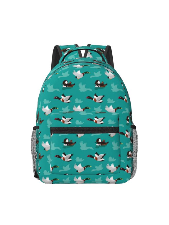 Ducks A Print Backpack for School,15.6 inch Laptop Back Pack for High School and College Students, Waterproof Computer Bookbag-One Size