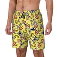 thumbnail image 1 of Honeii Ducks Print Men's Swim Shorts,Mens Swim Trunks,Breathable Mesh Beach Shorts for Swimming,Surfing, and Beach Activities-3X-Large, 1 of 6