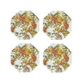 thumbnail image 1 of Honeii Ducks and Flowers print Leather Coaster Set of 4, ideal for safeguarding your furniture from drinks spills and effortless cleanup-Octagon, 1 of 6