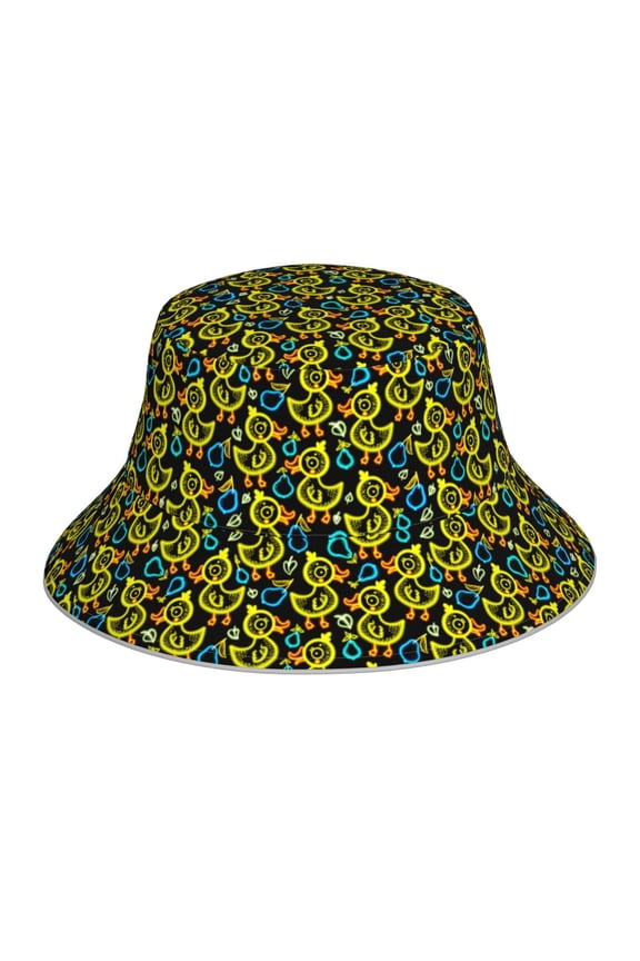 Ducks1 for Unisex Bucket Hat Waterproof Rain Hat Reversible Shiny Rave Bucket Hat for Concert Festival Boonie Cap