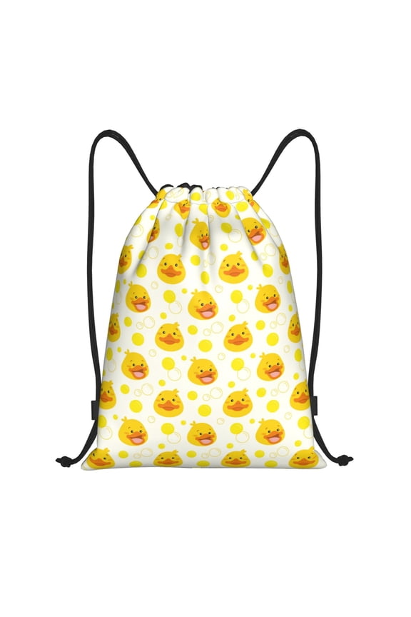Ducky Cartoon Print Drawstring Backpack,Drawstring Bags String Backpack Gym Cinch Sack Backpack Sport Bag Draw-Medium