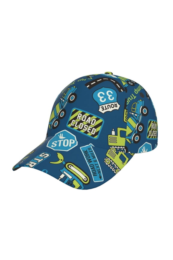 Dump Truck Print Hat, Women's Baseball Hat Unisex Fit, Baseball Cap,Adjustable One Size