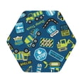 thumbnail image 1 of Honeii Dump Truck Print Leather Coaster Set of 6, Ideal for Safeguarding Your Furniture from Drinks Spills and Effortless Cleanup,Hexagon, 1 of 7