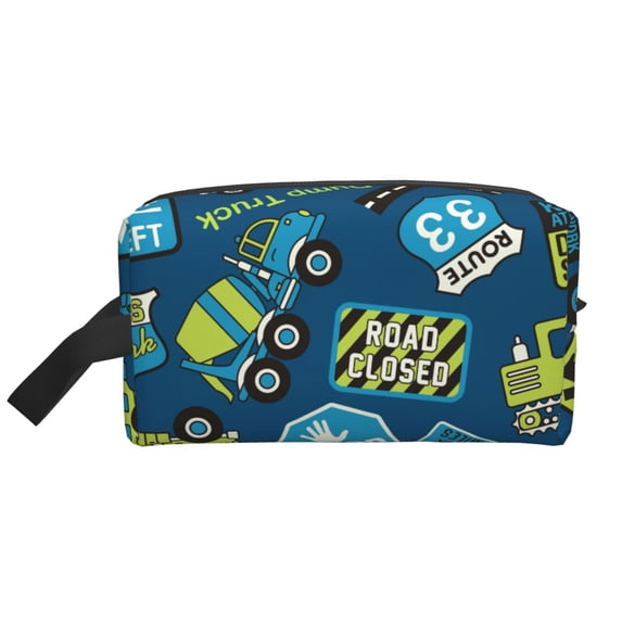 Honeii Dump Truck Print Multi-Purpose Storage Bag,Hanging Dopp Kit,Small Toiletry Bag for Traveling for Toiletries, Makeup, and Small Essentials