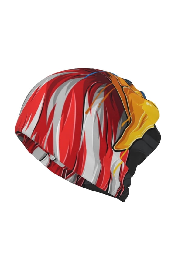 Eagle Head With American Flag Print Winter Beanie Daily Hat - Thermal Polar Fleece Ski Running Hat Skull Cap for Men and Women,Beanie