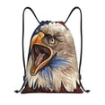 thumbnail image 1 of Honeii Eagle With USA Flags Print Drawstring Backpack,Drawstring Bags String Backpack Gym Cinch Sack Backpack Sport Bag Draw-Small, 1 of 6
