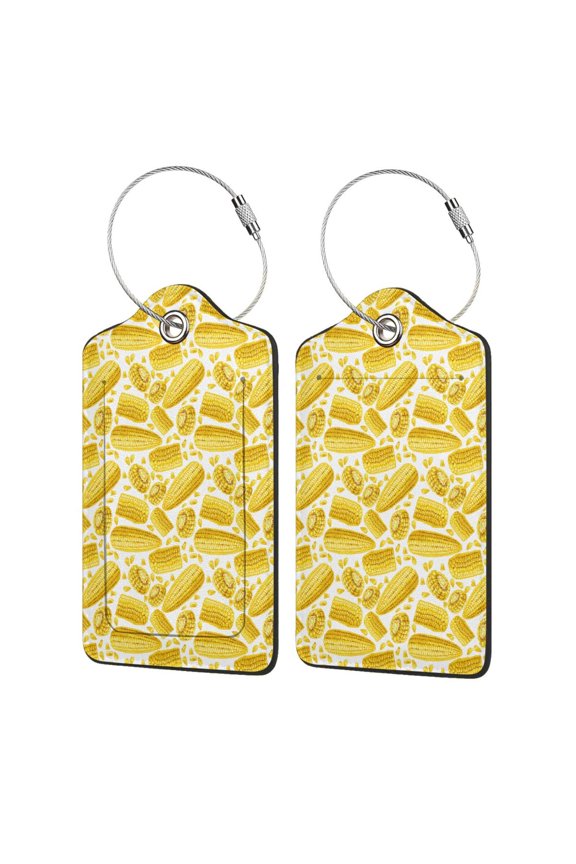 Ears Of Corn Print Leather Luggage Tag for Suitcases,ID Tags,Bag Tags for Luggage,Functional Travel Tag-1