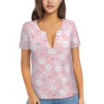 thumbnail image 1 of Honeii Easter Cute Rabbit Print Women's V-Neck T-Shirt,Short Sleeve V Neck Tees Tops for Women , Perfect for Work, Travel, and Everyday Wear, 1 of 7