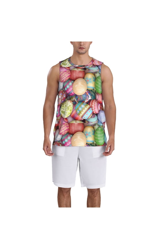 Easter Eggs print basktball shirt for men and women, Unisex basketball jersey for Theme party-X-Large