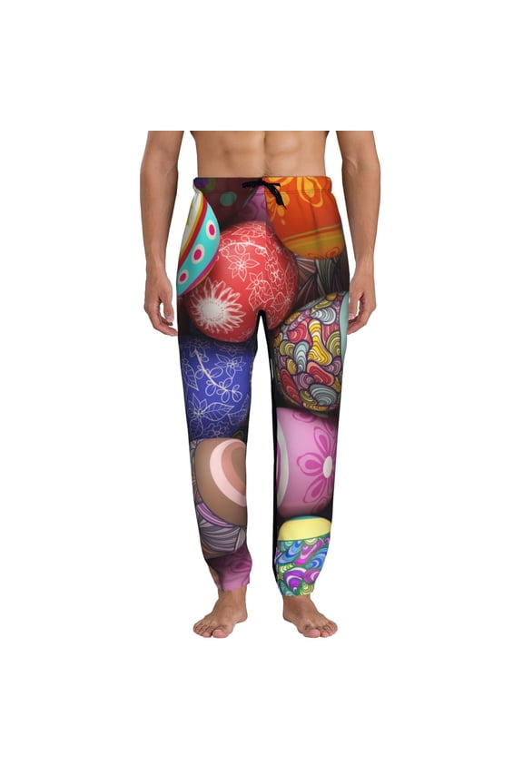 Easter Eggs1 Print Mens Jogger Sweatpants, Men's Lounge Pants with Pockets-