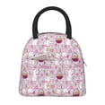 thumbnail image 1 of Honeii Easter Rabbit Print Insulated Lunch Bag Women Reusable Lunch Box with Pocket for Work Picnic Travel -One Size, 1 of 6