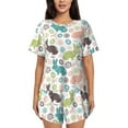 thumbnail image 1 of Honeii Easter Rabbit for Women's Summer Pajama Set featuring Soft Short Sleeve Shirt & Matching Bottoms with Convenient Pockets for Relaxed Home Wear-XX-Large, 1 of 6