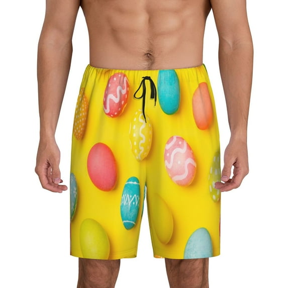 Honeii Easter eggs (2) Print Men's Pajama Sleepwear Shorts - a comfy pajama bottom and lounge short for Relaxed Home Wear-XX-Large