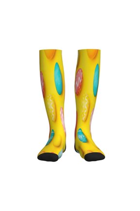 Easter eggs (2) Print Sports Compression Socks,Running Crew Socks,Moisture-Wicking Anti-Blister Hiking&Gym Athletic
