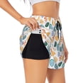 thumbnail image 1 of Honeii Easter eggs print a double-layered women's running short, ideal for gym, tennis, and various activities, complete with a practical pocket-XX-Large, 1 of 7