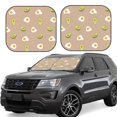 thumbnail image 1 of Honeii Egg and Avocado Print Foldable Car Sun Shade for Windshield, 2-Piece UV Protection Shade, Protects Car Interior, Ideal for Cars, Trucks, SUVs-Small, 1 of 6