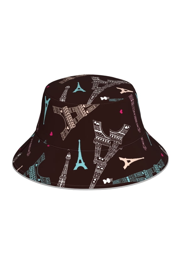 Eiffel Tower for Unisex Bucket Hat Waterproof Rain Hat Reversible Shiny Rave Bucket Hat for Concert Festival Boonie Cap