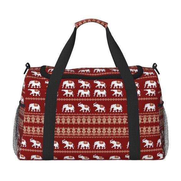 Honeii Elephant Print Gym Bag,Carry on Weekender Overnight Bag, Travel Duffel Bags, Personal Item Travel Bag,Tote Bag,Workout Dance Bag