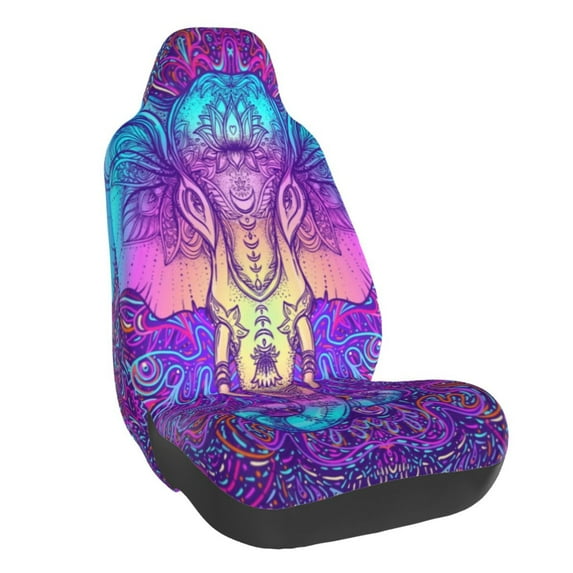 Honeii Elephant in Tribal Style Print Car Seat Cover,Car Interior Covers,Universal Fit Seat Protector, Compatible with Most Cars, SUVs, Trucks, and Vans