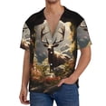 thumbnail image 1 of Honeii Enchanted Deer In Cave for Men's Short-Sleeved Button-Up Collared Shirt Featuring A Pocket, Perfect for Beach Vacations, And Travel Adventures.-Small, 1 of 5