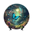 thumbnail image 1 of Honeii Enchanted Forest Butterfly A Print Elegant Bone China Decorative Plate, Porcelain Plate,Art Crafts,Ceramic Ornaments for Home Office Wall Decor-8in, 1 of 6