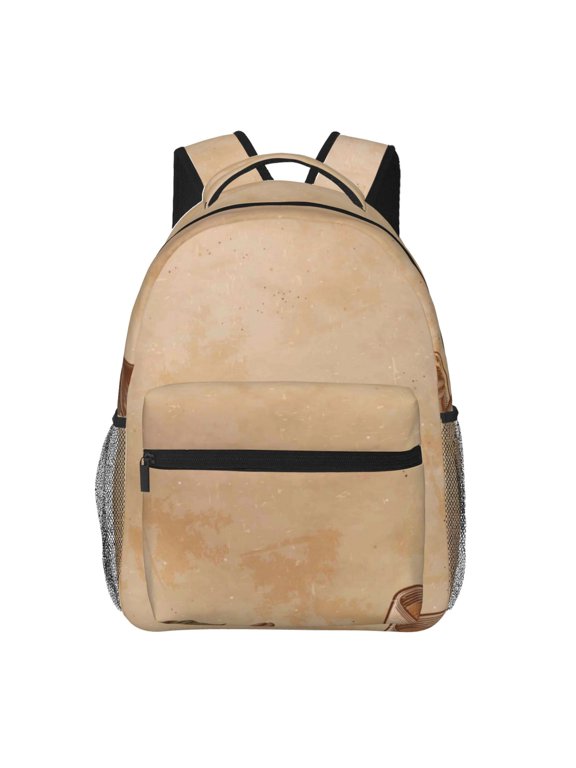 Engraved Coffee On Kraft Paper Print Backpack for Both Men and Women, Basic Bookbag for College, Work, or Travel,Rucksack Computer Bag-One Size
